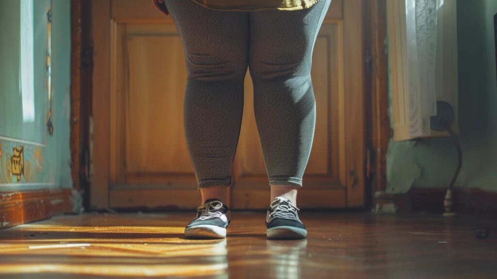 an overweight persons legs